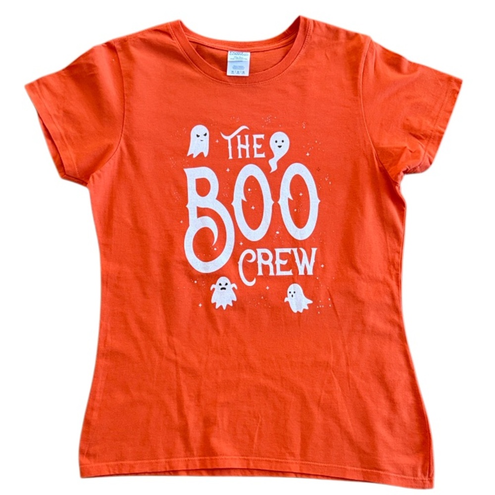 THE BOO CREW ORANGE 100% COTTON TSHIRT SIZE MEDIUM